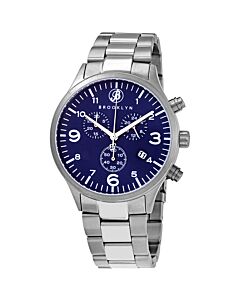 Men's Bedford Brownstone II Chronograph Stainless Steel Blue Dial Watch