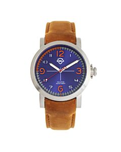 Men's Berge Genuine Leather Blue Dial Watch