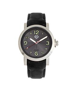 Men's Berge Leather Grey Dial Watch