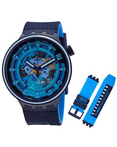 Men's Big Bold Planets Silicone Transparent 9Skeleton Center) Dial Watch