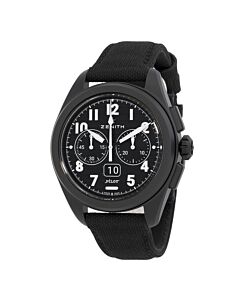 Men's Big Date Flyback Chronograph Rubber Black Dial Watch