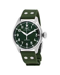 Men's Big Pilot Rubber Green Dial Watch