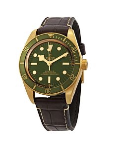 Men's Black Bay Alligator Green Dial Watch