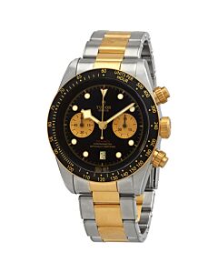 Men's Black Bay Chronograph 18kt Gold and Stainless Steel Black Dial