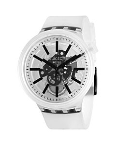 Men's Black-In-Jelly Silicone White (Skeleton Center) Dial Watch