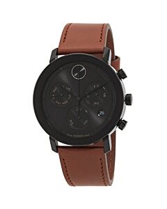 Men's Bold Evolution Chronograph Leather Black Dial Watch