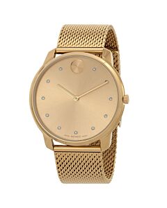 Men's Bold Evolution Stainless Steel Mesh Gold Dial Watch