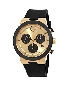 Men's Bold Fusion Chronograph Silicone Gold Dial Watch