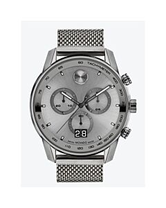 Men's Bold Verso Stainless Steel Mesh Grey Dial Watch