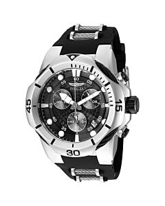 Men's Bolt Chronograph Silicone and Stainless Steel Charcoal Dial Watch