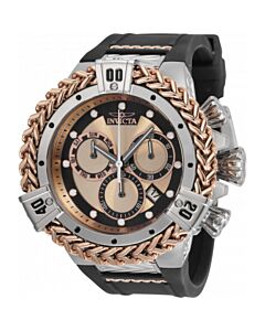 Men's Bolt Chronograph Silicone and Stainless Steel Rose Gold and Black Dial Watch