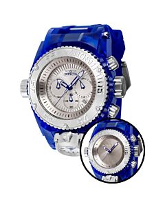 Men's Bolt Chronograph Silicone and Stainless Steel Silver-tone Dial Watch
