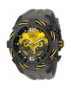 Men's Bolt Chronograph Silicone Gunmetal and Yellow Dial Watch