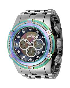 Men's Bolt Chronograph Stainless Steel Iridescent and Silver Dial Watch