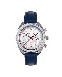 Men's Bombardier Chronograph Leather White Dial Watch