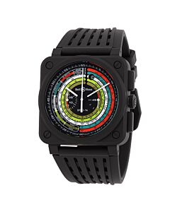 Men's BR 03-94 Chronograph Rubber Black Dial Watch