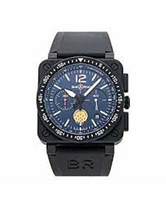 Men's BR 03-94 Chronograph Rubber Blue Dial Watch