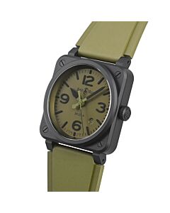 Men's BR 03 Rubber Khaki Dial Watch
