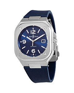 Men's BR 05 Rubber Blue Dial Watch
