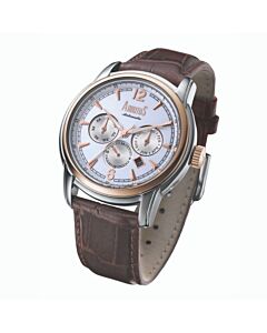Men's Broadway Genuine Leather White Dial Watch