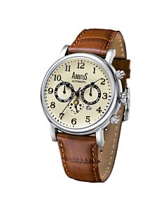 Men's Broadway Leather Champagne Dial Watch