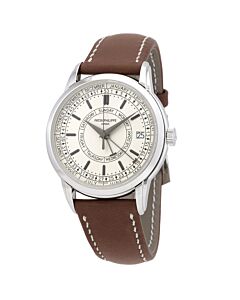 Men's Calatrava (Hand Stitched Calfskin) Leather Silvery Opaline Dial Watch