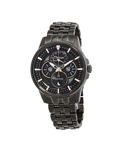 Men's Calendrier Stainless Steel Black Dial Watch