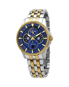 Men's Calendrier Stainless Steel Blue Dial Watch