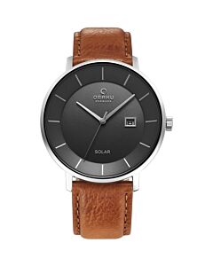 Men's Camel Leather Grey Dial Watch