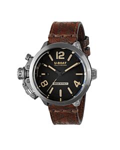 Men's Capsule Leather Black Dial Watch