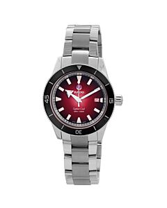Men's Captain Cook Stainless Steel Red Dial Watch