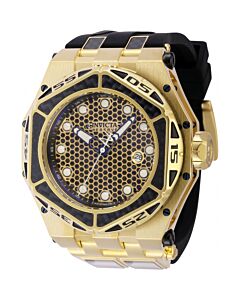Men's Carbon Hawk Carbon Fiber and Silicone and Stainless Steel Two-tone (Black and Gold-tone) Dial Watch