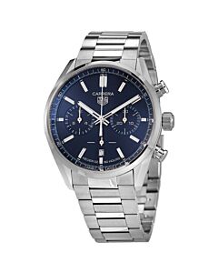 Men's Carrera Chronograph Stainless Steel Dark Blue Dial Watch
