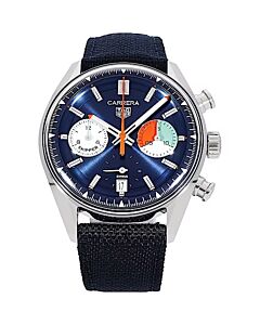 Men's Carrera Skipper Chronograph Textile Blue Dial Watch