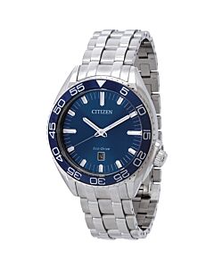 Men's Carson Stainless Steel Blue Dial Watch