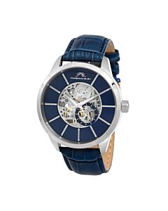 Men's Cassius Automatic Genuine Leather Blue Dial Watch