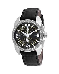 Men's Cavallo Pazzo Diamond Chronograph Leather Black Dial Watch