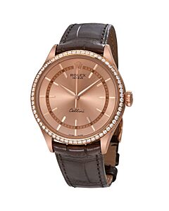 Men's Cellini Leather Pink Dial