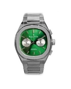 Men's Chairman II Chronograph Stainless Steel Green Sun Ray Dial Watch
