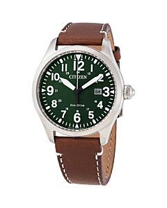 Men's Chandler Leather Green Dial Watch