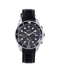 Men's Chemnitz Chronograph Leather Black Dial Watch