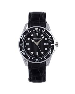 Men's Chemnitz Leather Black Dial Watch