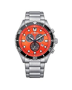 Men's Chrono Sporty-Aqua Chronograph Stainless Steel Orange Dial Watch