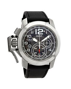 Men's Chronofighter Oversize Target Chronograph Leather Black Skeleton Dial Watch