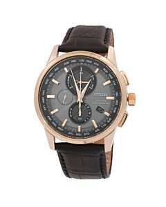Men's Chronograph Calf Leather Grey Dial Watch