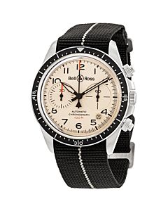 Men's Chronograph Fabric Beige Dial Watch