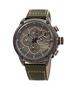 Men's Chronograph Leather Grey Dial Watch