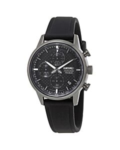 Mens-Chronograph-Silicone-Black-Dial-Watch