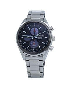 Mens-Chronograph-Stainless-Steel-Black-Dial-Watch