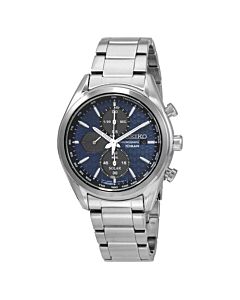 Mens-Chronograph-Stainless-Steel-Blue-Dial-Watch